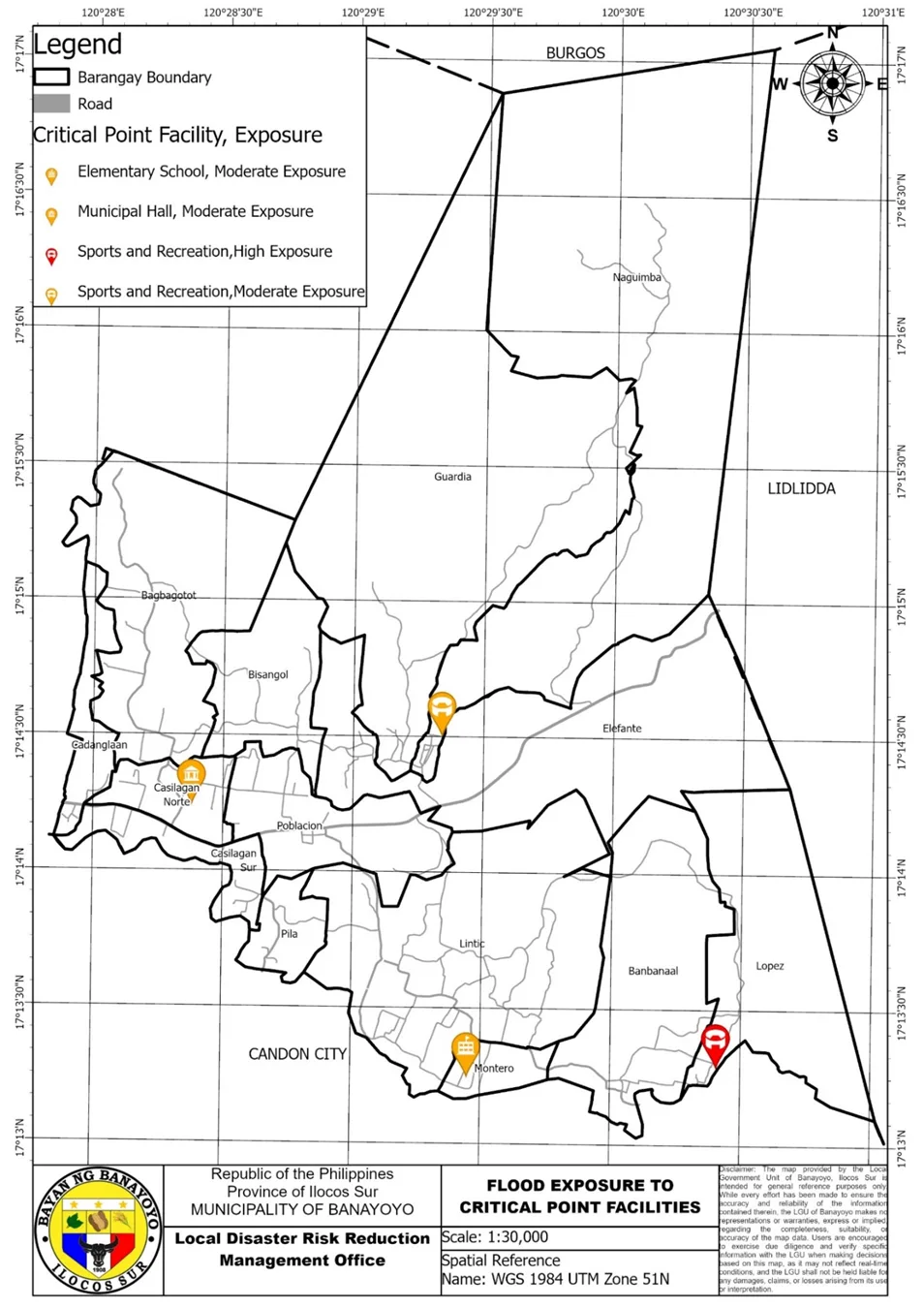 CDRA: flood exposure to critical point facilities.