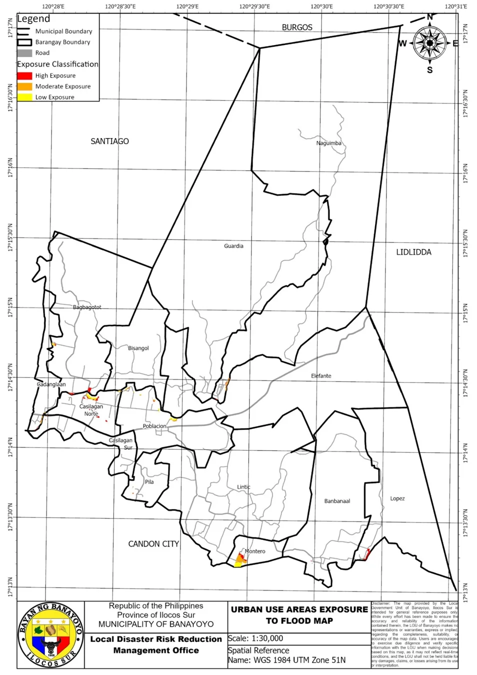 CDRA: urban use areas exposure to flood.
