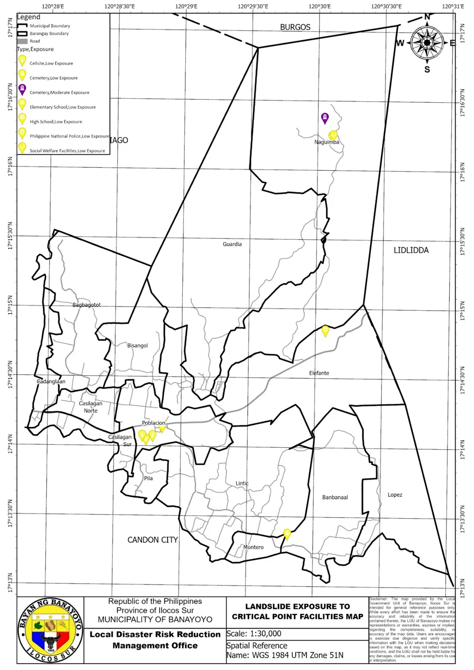 CDRA: landslide exposure to critical point facilities.
