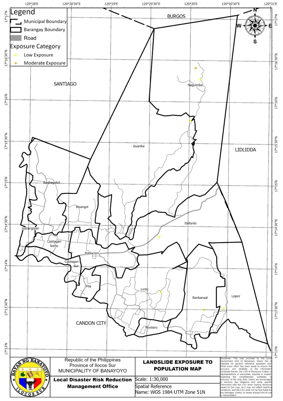 CDRA: landslide exposure to population.